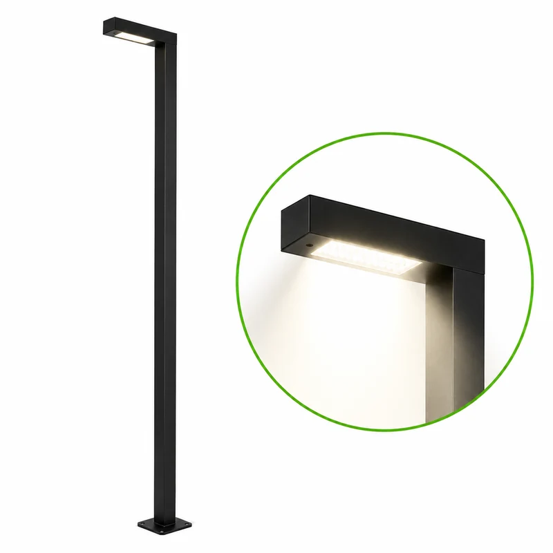 LED Lichtmast/ Straßenlaterne | 50W | 350 CM | Aluminium | Schwarz | Straßenbeleuchtung | 4000K - Neutralweiß | EPPE