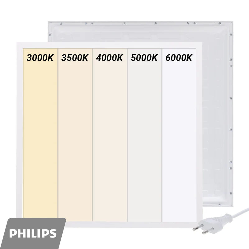LED Panel | EUROPA | 60x60cm | 30W | Philips Driver | CCT-Switch | 1.5m Kabel | mit Eurostecker
