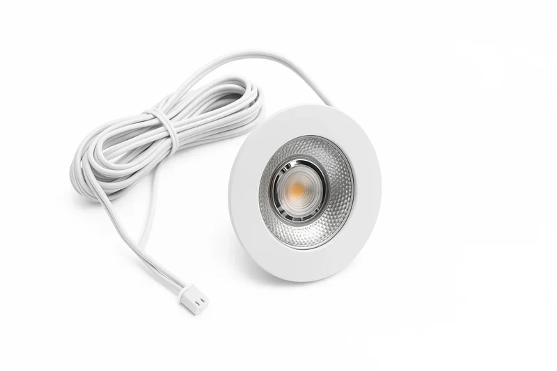 4x Baston LED Einbaustrahler Küche Ø55mm | dimmbare Küchenbeleuchtung | Unterbauleuchte Küche & Schrankbeleuchtung | 2700K | inkl. Fernbedienung | 3W | Weiß