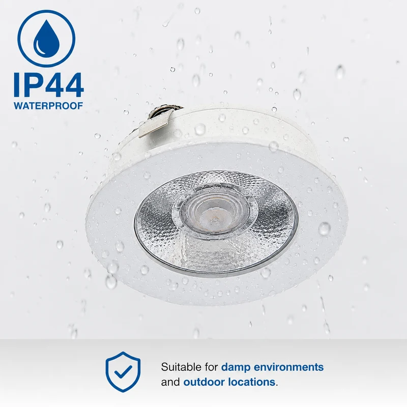 4x Baston LED Einbaustrahler Küche Ø55mm | dimmbare Küchenbeleuchtung | Unterbauleuchte Küche & Schrankbeleuchtung | 2700K | inkl. Fernbedienung | 3W | Weiß