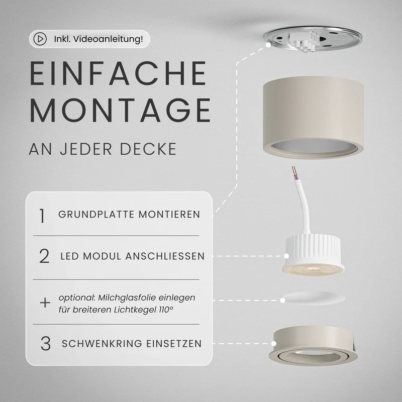 Aufbauspot OVA, ohne Leuchtmittel