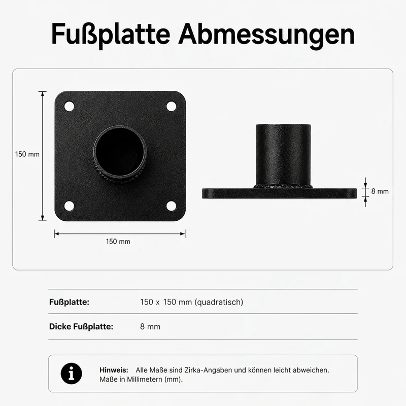 Schwarzer Lichtmast - Ø60mm | 3 Meter | Max. 6 Meter