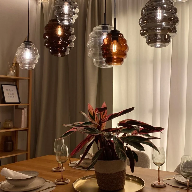 s.luce Echos Esstischlampe 8-flammig 200cm 3-reihig Ø 18/25cm