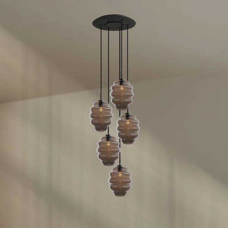 s.luce Echos Galerieleuchte 5-flammig Ø 60cm Baldachin Ø 25cm