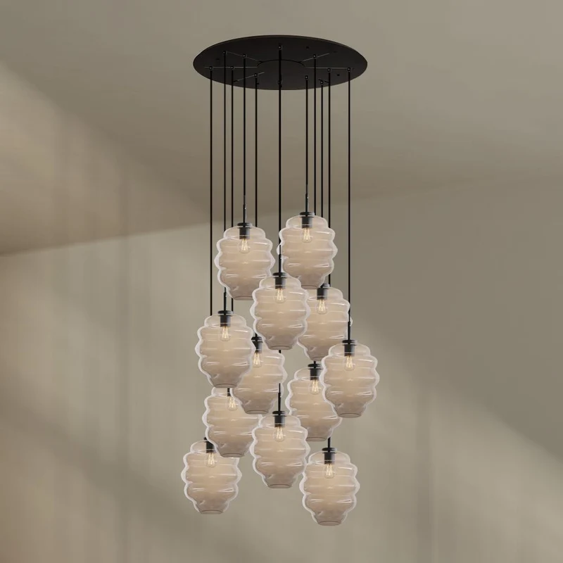 s.luce Echos Galerieleuchte 12-flammig Ø 80cm Baldachin Ø 25cm