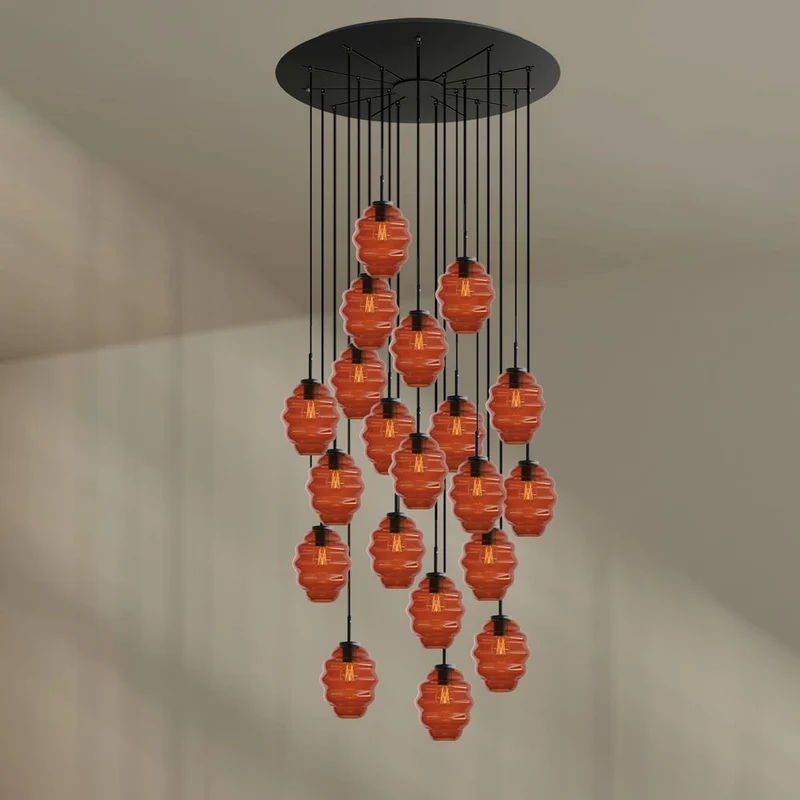 s.luce Echos Galerieleuchte 20-flammig Ø 120cm Baldachin Ø 18cm