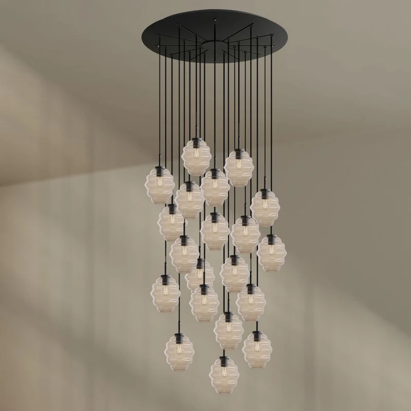 s.luce Echos Galerieleuchte 20-flammig Ø 120cm Baldachin Ø 18cm