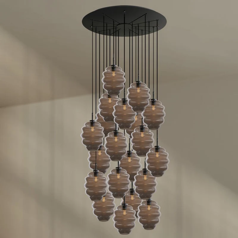 s.luce Echos Galerieleuchte 20-flammig Ø 120cm Baldachin Ø 25cm