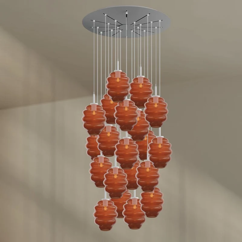 s.luce Echos Galerieleuchte 20-flammig Ø 120cm Baldachin Ø 25cm