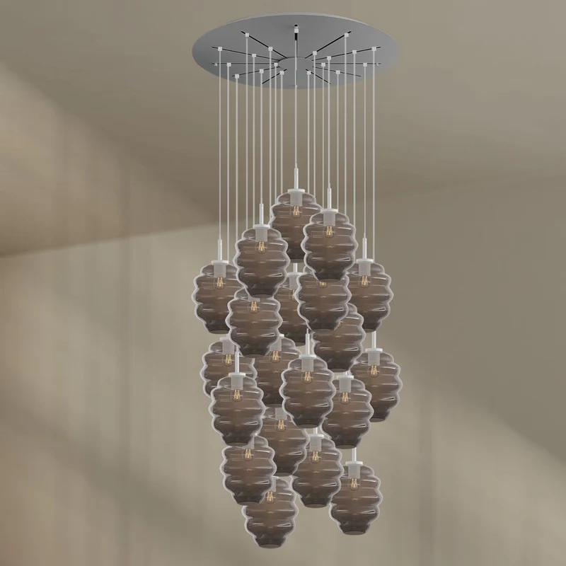 s.luce Echos Galerieleuchte 20-flammig Ø 120cm Baldachin Ø 25cm