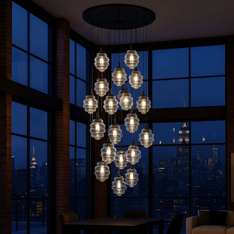 s.luce Echos Galerieleuchte 20-flammig Ø 120cm Baldachin Ø 25cm