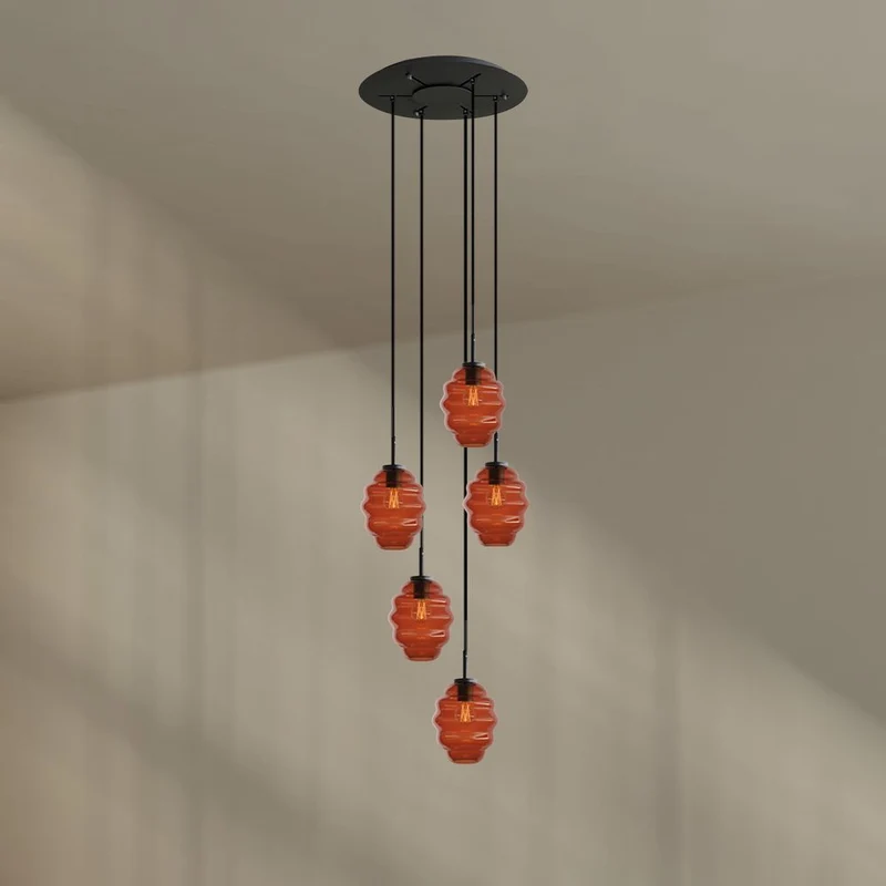 s.luce Echos Galerieleuchte 5-flammig Ø 60cm Baldachin Ø 18cm