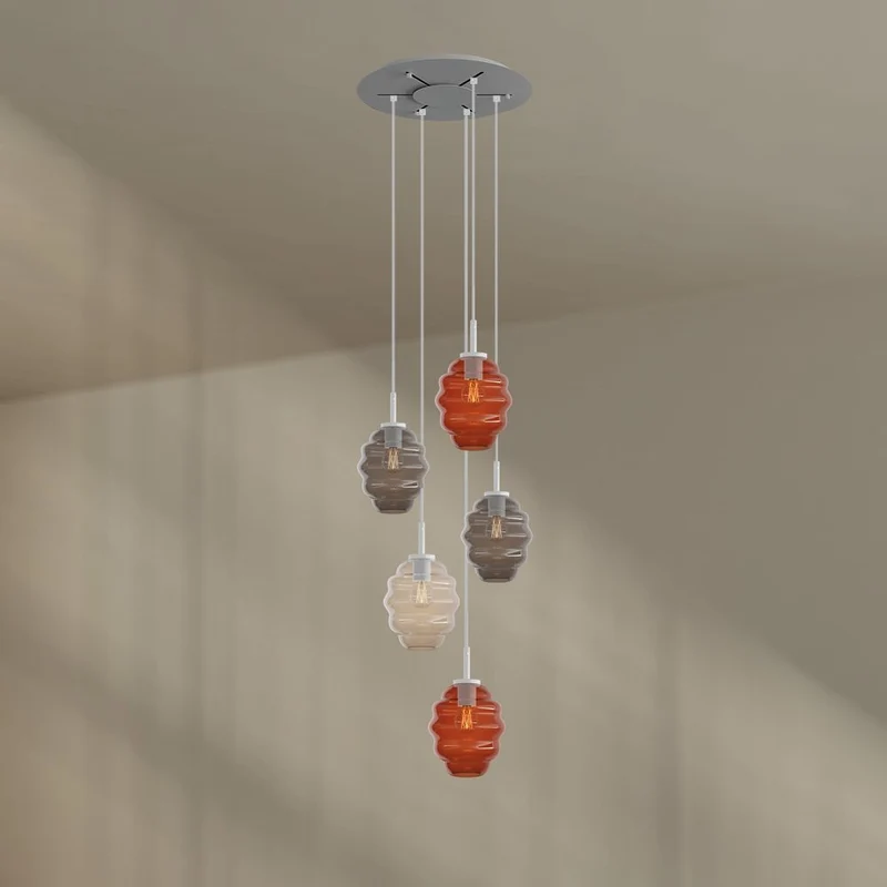 s.luce Echos Galerieleuchte 5-flammig Ø 60cm Baldachin Ø 18cm
