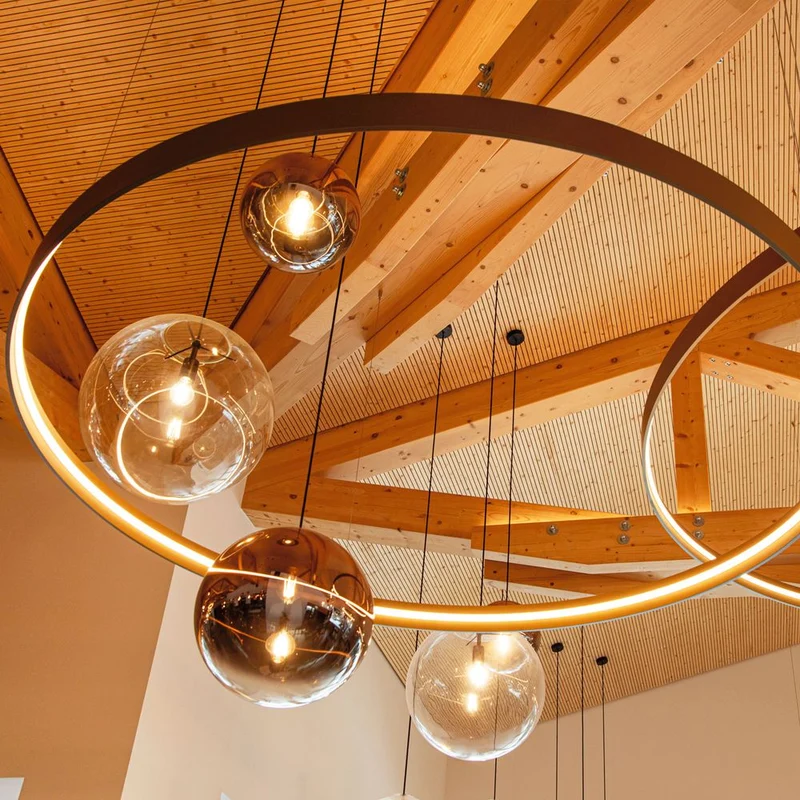 s.luce Made LED-Ring XL Pendelleuchte Ø bis 230 cm Dimmbar RAL