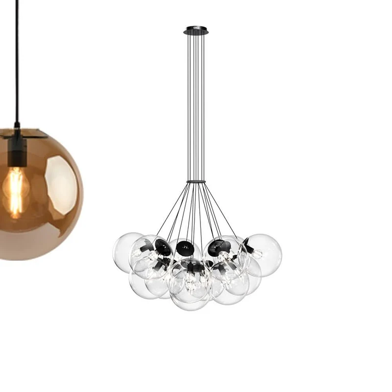 s.luce Orb Cluster Glaskugel Galerieleuchte Pendellampe 13-flammig