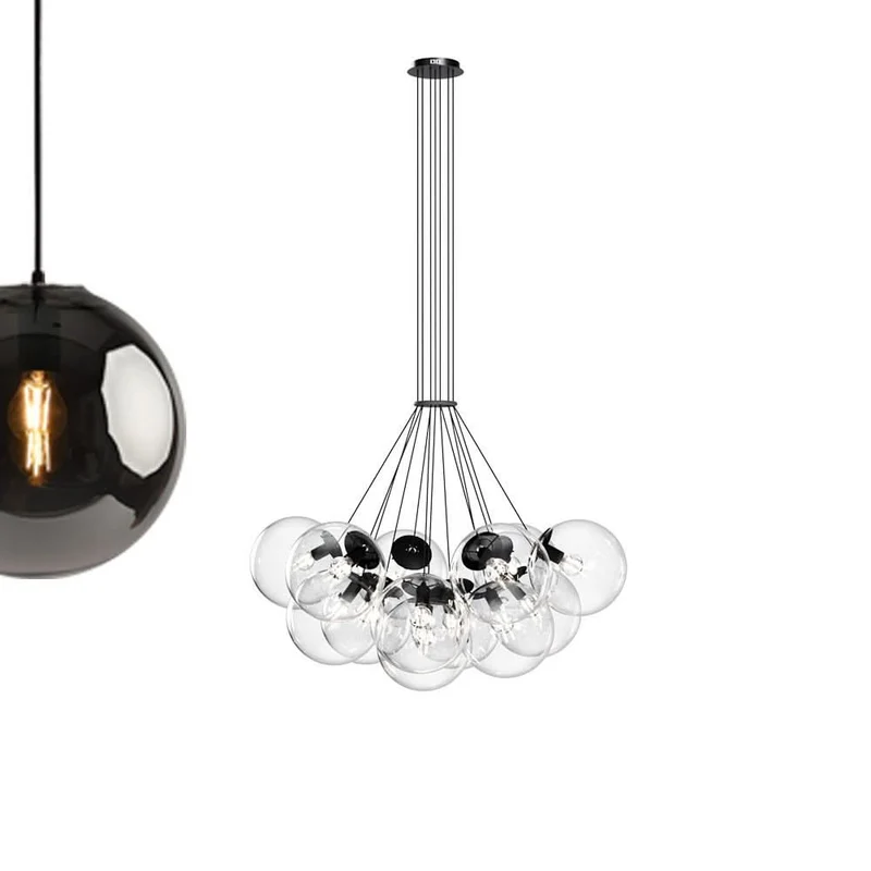 s.luce Orb Cluster Glaskugel Galerieleuchte Pendellampe 13-flammig
