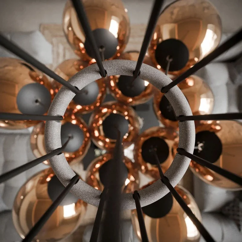 s.luce Orb Cluster Glaskugel Galerieleuchte Hängeleuchte 7-flammig