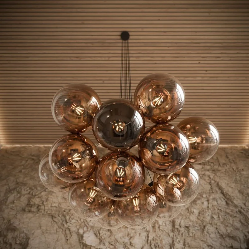 s.luce Orb Cluster Glaskugel Galerieleuchte Hängeleuchte 7-flammig