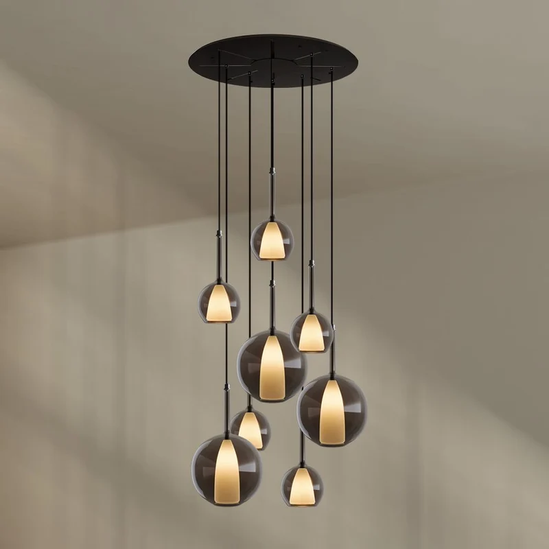 s.luce Belluna Galerieleuchte 8-flammig Ø 80cm Baldachin