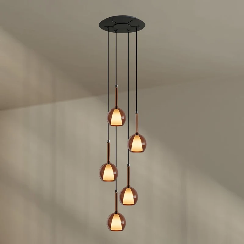 s.luce Belluna Galerieleuchte 5-flammig Ø 60cm Baldachin