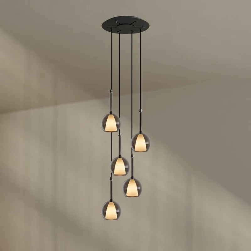 s.luce Belluna Galerieleuchte 5-flammig Ø 60cm Baldachin