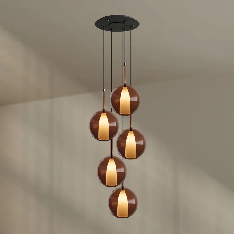 s.luce Belluna Galerieleuchte 5-flammig Ø 60cm Baldachin