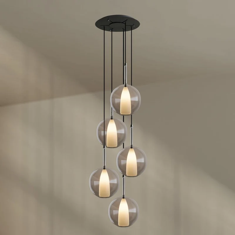 s.luce Belluna Galerieleuchte 5-flammig Ø 60cm Baldachin