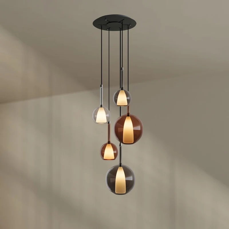 s.luce Belluna Galerieleuchte 5-flammig Ø 60cm Baldachin