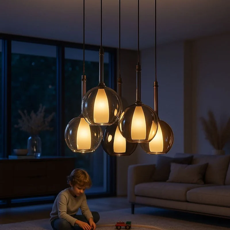 s.luce Belluna Galerieleuchte 5-flammig Ø 60cm Baldachin