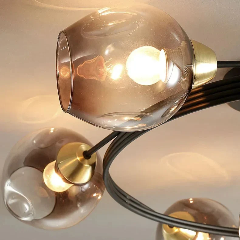 Deckenleuchte mit Glas schwarz oder gold | Convexum