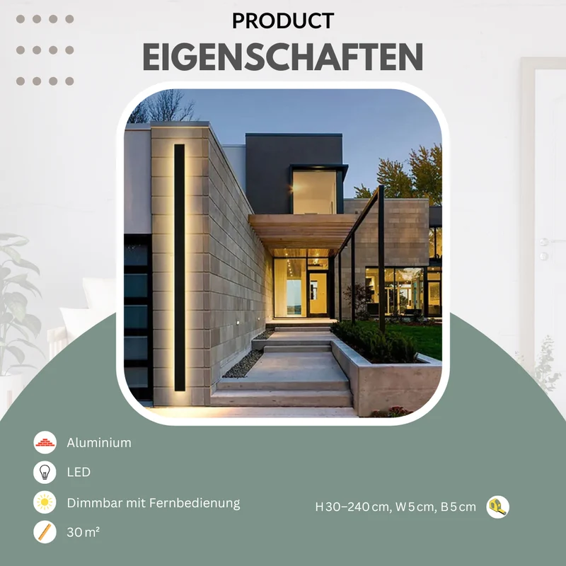 Außenwandleuchte, schwarz modern | Glød