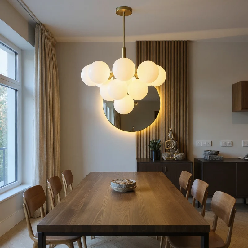 Pendelleuchte mit Kugeln in Gold, 5-teilig 13-teilig | Convexum