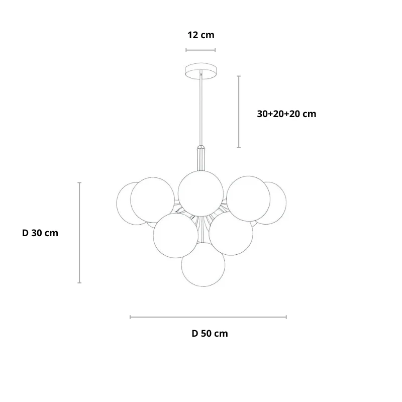 Pendelleuchte mit Kugeln in Gold, 5-teilig 13-teilig | Convexum