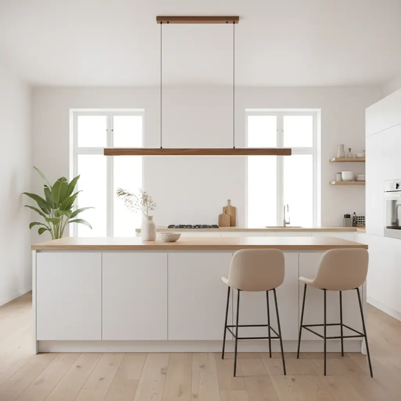 Pendelleuchte Holzdesign, länglich | Glød