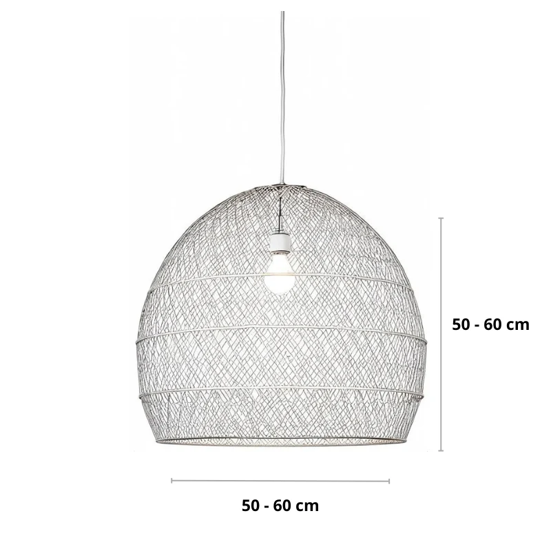 Rattan Pendelleuchte, beige und schwarz | Rattan