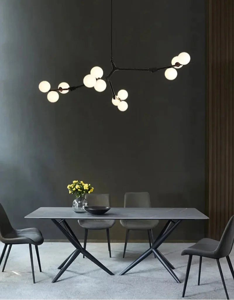 Deckenleuchte Wohnzimmer mit Glaskugeln Schwarz | Flora