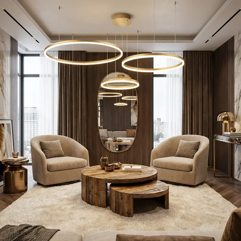 Pendelleuchte Wohnzimmer Gold | Solara