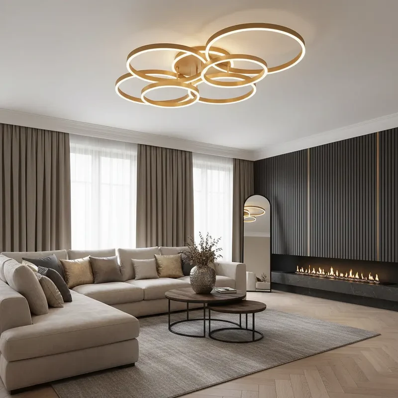 Moderne Deckenleuchte Wohnzimmer Gold | Solara