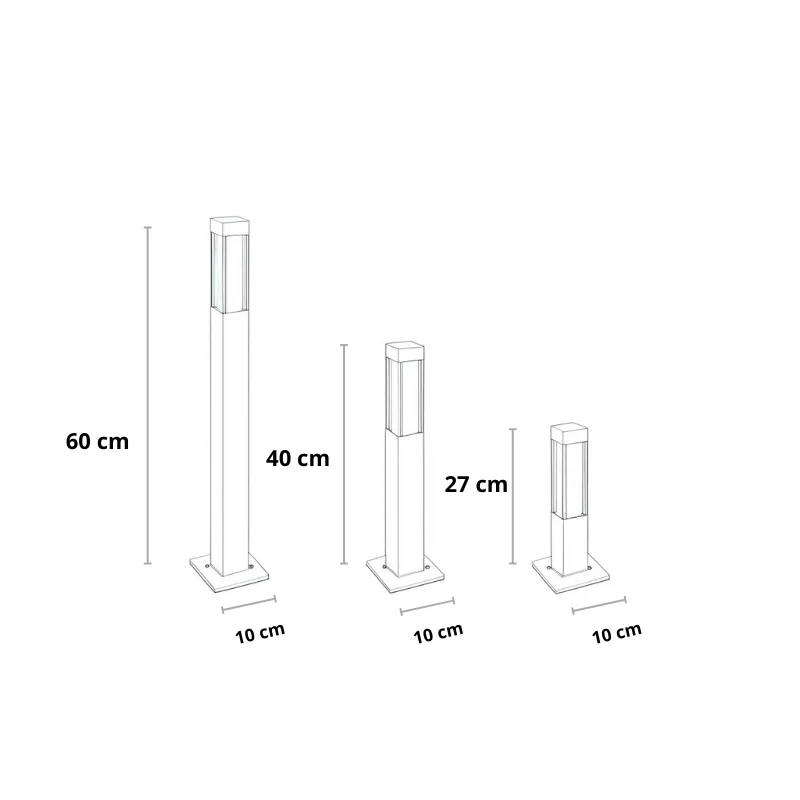 Standleuchte außen, IP65 30cm 40cm 60cm | Pharus