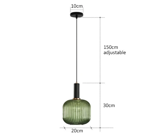 Pendelleuchte Glas, Grun | Vitrum