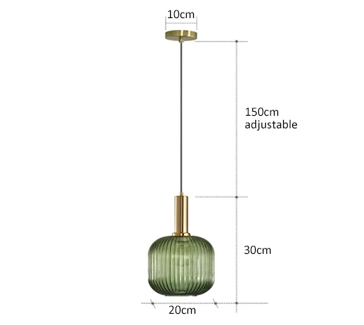 Pendelleuchte Glas, Grun | Vitrum