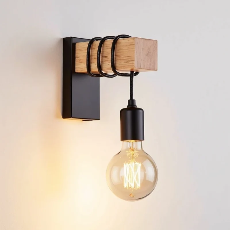 Wandleuchte Industrial, Schwarz und Weiß | Luminara