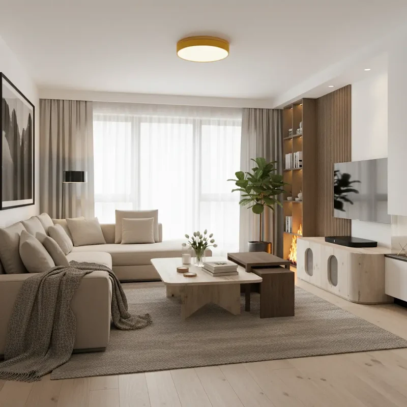 Skandinavische Deckenlampe, mit Holz | Bøde