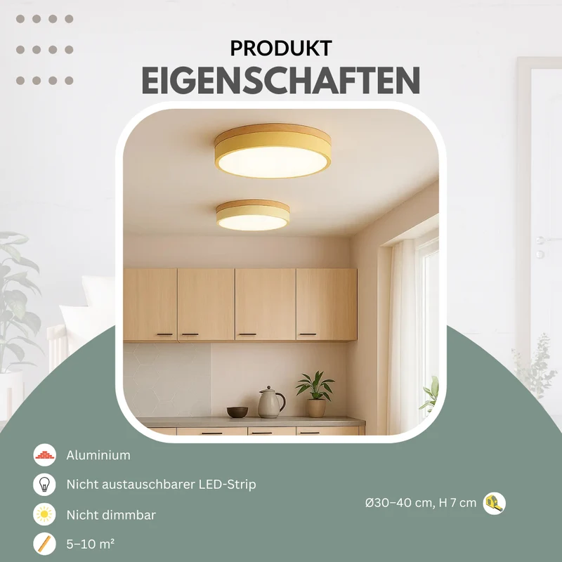 Skandinavische Deckenlampe, mit Holz | Bøde