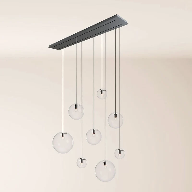 s.luce Orb Esstischleuchte 8-flammig 160cm 2-reihig