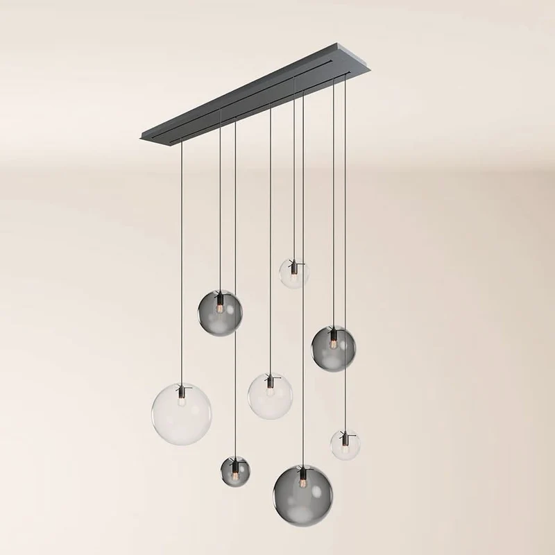 s.luce Orb Esstischleuchte 8-flammig 160cm 2-reihig