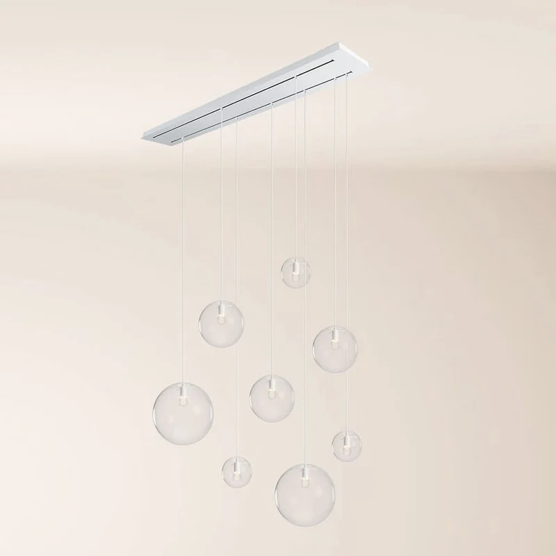 s.luce Orb Esstischleuchte 8-flammig 160cm 2-reihig