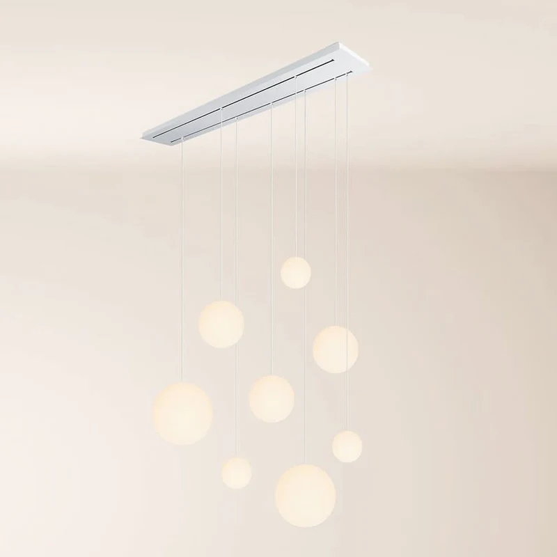 s.luce Orb Esstischleuchte 8-flammig 160cm 2-reihig