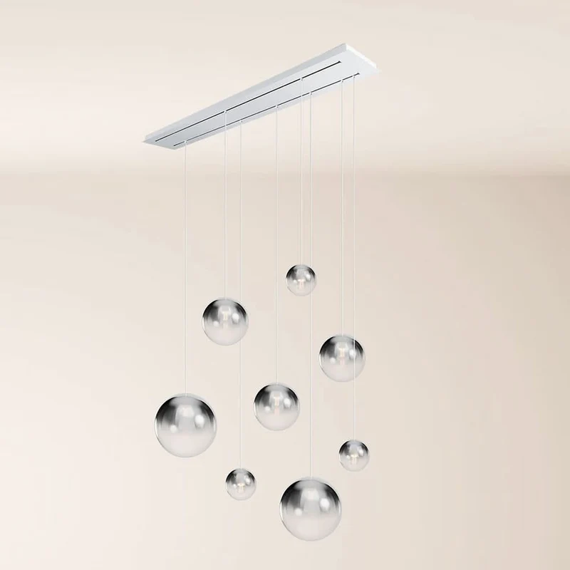 s.luce Orb Esstischleuchte 8-flammig 160cm 2-reihig