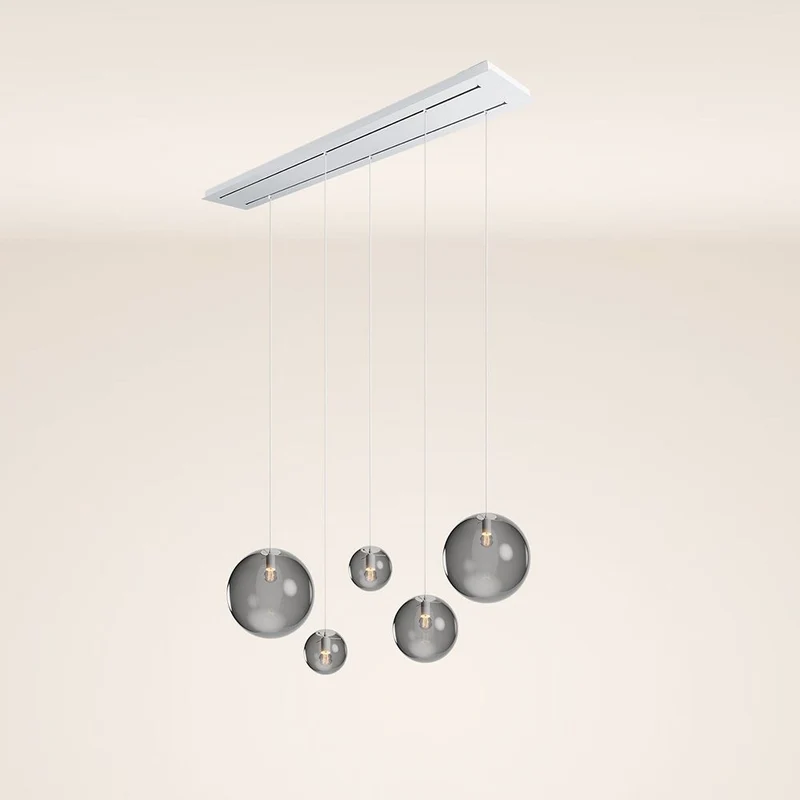 s.luce Orb 5-flammige Esstischlampe 2-reihig 160cm